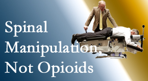 Chiropractic spinal manipulation at Shoreline Medical Services/ Hutter Chiropractic Office is worthwhile over opioids for back pain control.