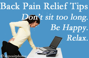Shoreline Medical Services/ Hutter Chiropractic Office reminds you to not sit too long to keep back pain at bay!