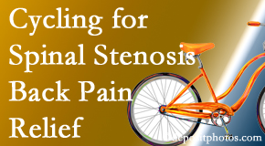 Shoreline Medical Services/ Hutter Chiropractic Office encourages exercise like cycling for back pain relief from lumbar spine stenosis.