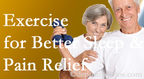 Shoreline Medical Services/ Hutter Chiropractic Office incorporates the recommendation to exercise into its treatment plans for chronic back pain sufferers as it improves sleep and pain relief.