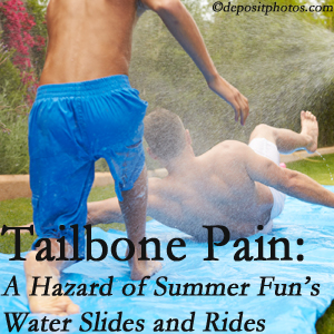 Shoreline Medical Services/ Hutter Chiropractic Office uses chiropractic manipulation to ease tailbone pain after a Groton water ride or water slide injury to the coccyx.