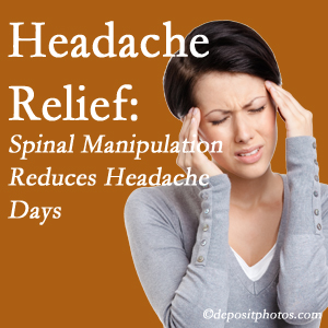 Groton chiropractic care at Shoreline Medical Services/ Hutter Chiropractic Office may reduce headache days each month.