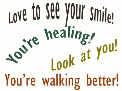 Use positive words to support your Groton loved one as he/she gets chiropractic care for relief.