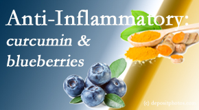 Shoreline Medical Services/ Hutter Chiropractic Office shares recent studies touting the anti-inflammatory benefits of curcumin and blueberries. 