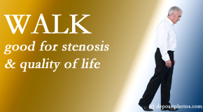 Shoreline Medical Services/ Hutter Chiropractic Office encourages walking and guideline-recommended non-drug therapy for spinal stenosis, reduction of its pain, and improvement in walking.