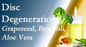 Shoreline Medical Services/ Hutter Chiropractic Office presents interesting studies on how to treat degenerated discs with grapeseed oil, aloe and broccoli sprout extract.
