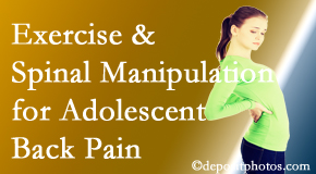 Shoreline Medical Services/ Hutter Chiropractic Office uses Groton chiropractic and exercise to help back pain in adolescents.