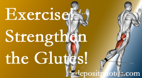 Groton chiropractic care at Shoreline Medical Services/ Hutter Chiropractic Office includes exercise to strengthen glutes.