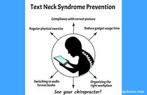 Shoreline Medical Services/ Hutter Chiropractic Office shares a prevention plan for text neck syndrome: better posture, frequent breaks, manipulation.