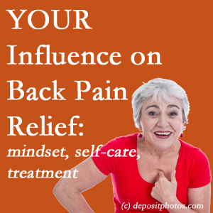 Groton back pain patients’ roads to recovery depend on pain reducing treatment, self-care, and positive mindset.
